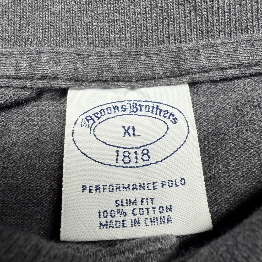 Brooks Brothers 1818 Performance Polo Men's XL Gray Slim Fit Cotton - Picture 2 of 8